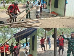 Satgas TMMD ke-130 Kodim 1808/Mansel Kembali Bantu Perbaikan Rumah Warga di Kampung Yamboi