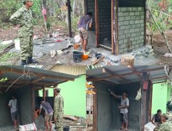 Pastikan pembangunan berjalan baik dan benar, Wadansatgas TMMD 130 Kodim 1808/Mansel Tinjau langsung pembangunan MCK di Kampung Yamboi