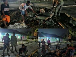 Kejar Target TMMD Ke-130 Satgas Kodim 1808/Mansel Bersama Masyarakat Rela Kerja Hingga Larut Malam Demi Percepatan Pembangunan Jalan
