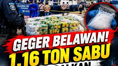 Tim gabungan BNN, Bareskrim Polri, Polda Sumatera Utara, dan Bea Cukai menggagalkan dugaan penyelundupan 1,16 ton sabu di Perairan Selat Malaka