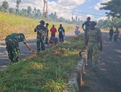 Lingkungan Bersih dan Asri Diwujudkan Personel Satgas TMMD ke-130 Bersama Masyarakat