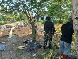 Satgas TMMD Ke-130 Kodim 1808/Mansel Lanjutkan Pembangunan Jembatan di Kampung Yamboi Gunung