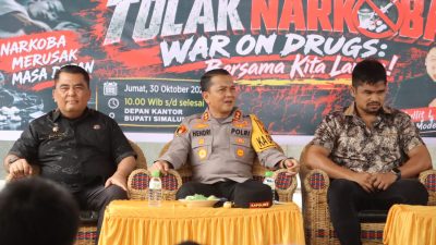 Kapolres Simalungun Hadiri Deklarasi “Simalungun Bersinar”, Ajak Generasi Muda Perkuat Mental Tolak Narkoba